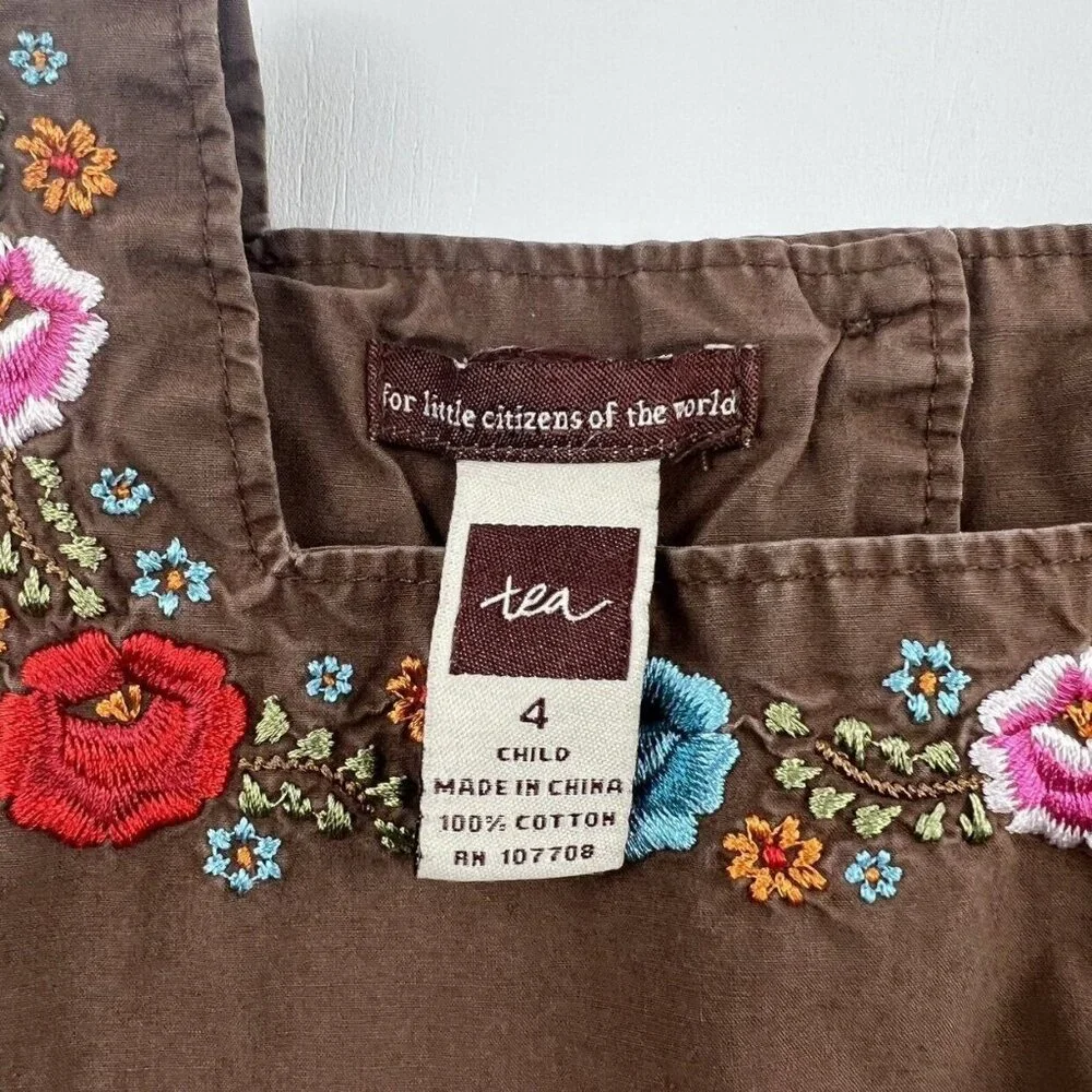 Tea Collection Embroidered Button Back Dress 4 - Picture 6 of 7
